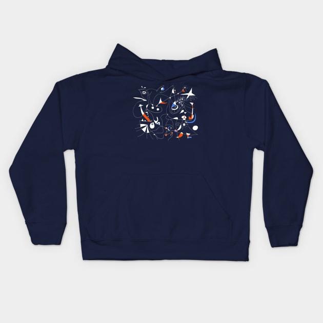 Joan Mirò White Navy Kids Hoodie by shamila